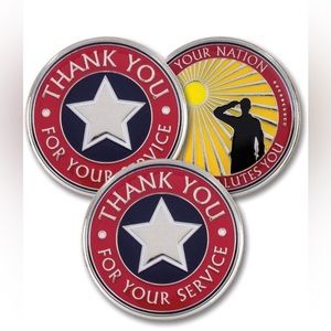 3 Pack - Veterans Gift Coin with American Flag